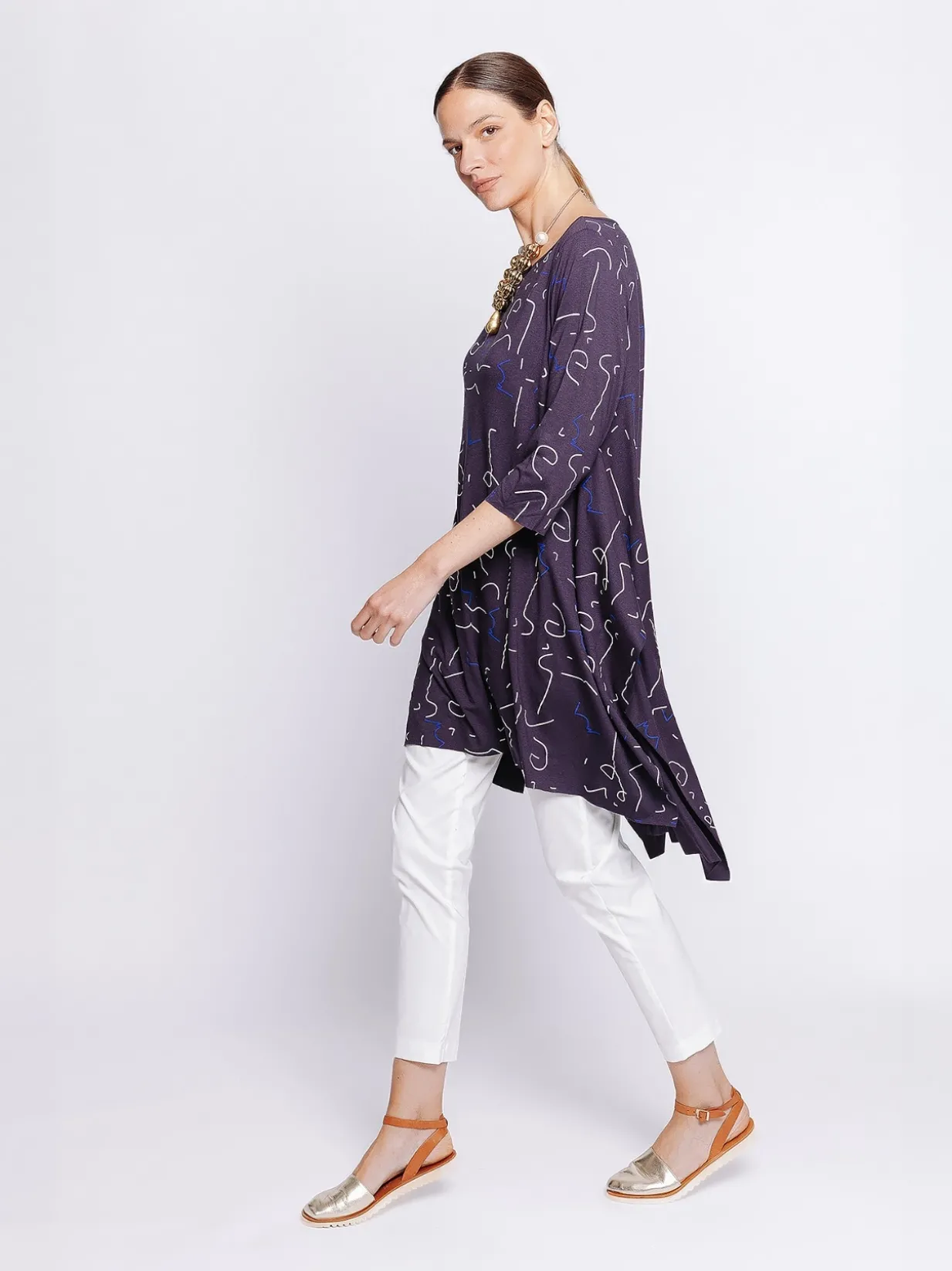 T-shirt lunghezza maxi STAMPA ASTRATTA