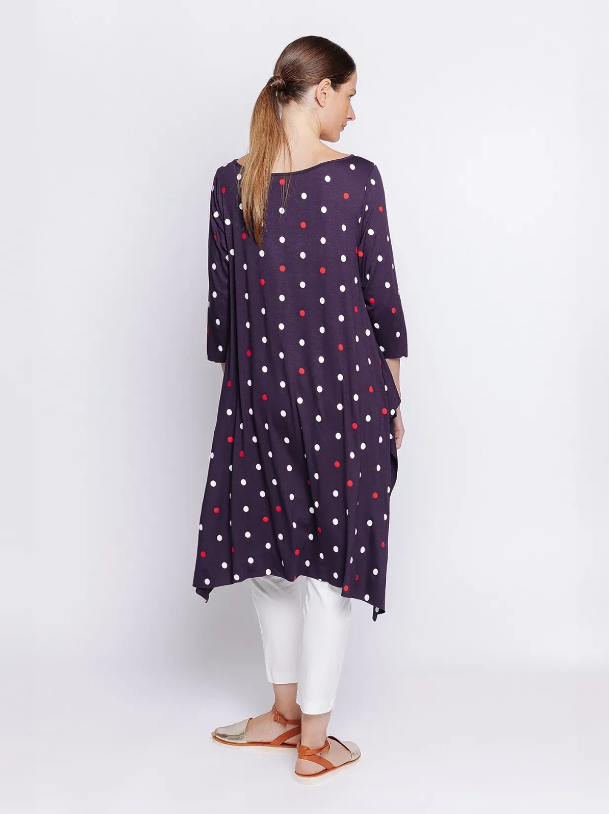 T-shirt lunghezza maxi STAMPA POIS