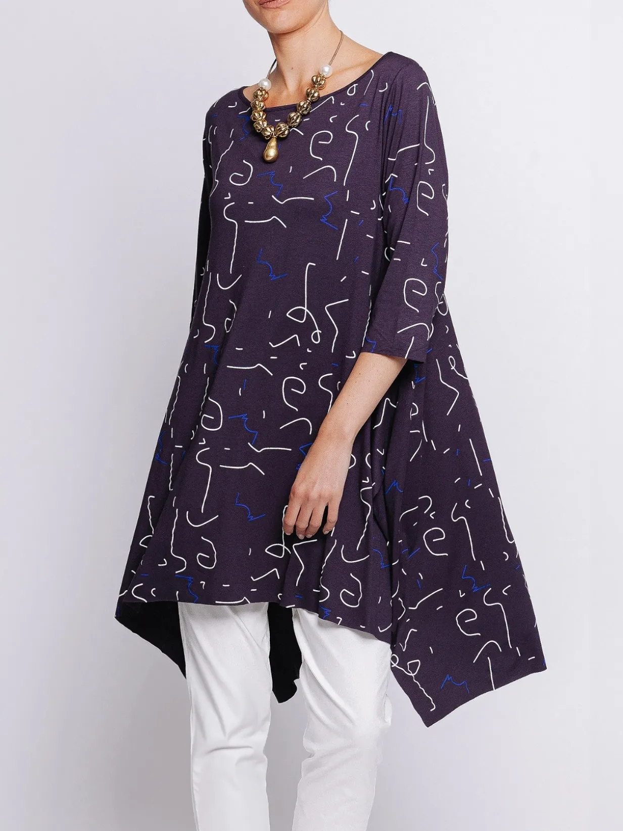 T-shirt lunghezza maxi STAMPA ASTRATTA