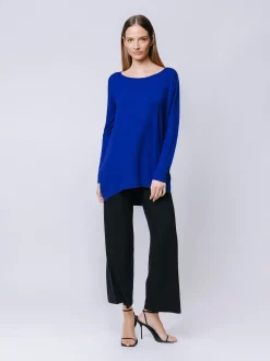 T-shirt ovetto maniche lunghe BLU CINA