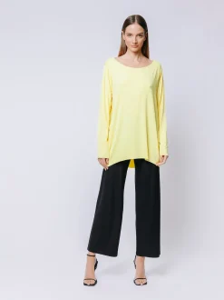 T-shirt ovetto maniche lunghe GIALLA