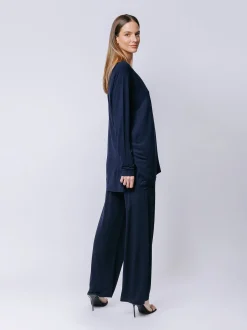 T-shirt ovetto maniche lunghe BLU