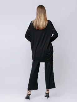 T-shirt ovetto maniche lunghe NERA