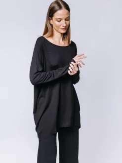 T-shirt ovetto maniche lunghe BLU
